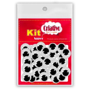 Olhos Móveis 16mm c/40 Kit Super Criativo