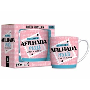 Caneca Porcelana Urban 300ml - Família - Afilhada Mais Legal Brasfoot