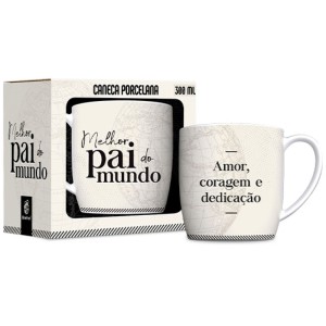 Caneca Porcelana Urban 300ml - Pai Amor e Coragem Brasfoot