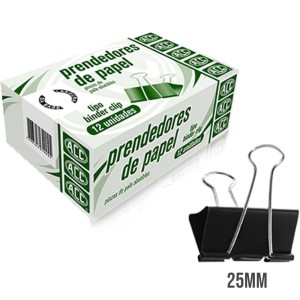 Prendedor de Papel 25mm Preto c/12 ACC