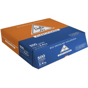 Giz Escolar Colorido Plastificado - Caixa com 500 Delta