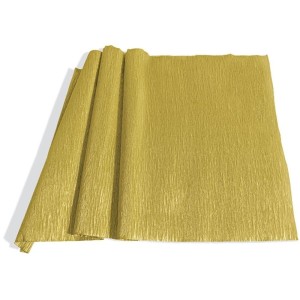 Papel Crepom Impermeável Metal 48cm x 2m - Ouro