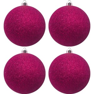 Bola de Natal 6cm Pink com Glitter c/4 SoNatal