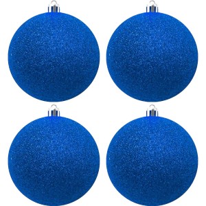 Bola de Natal 6cm Azul com Glitter c/4 SoNatal