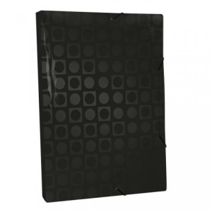 Pasta com Elástico 20mm Decorada Preta 302PR DAC